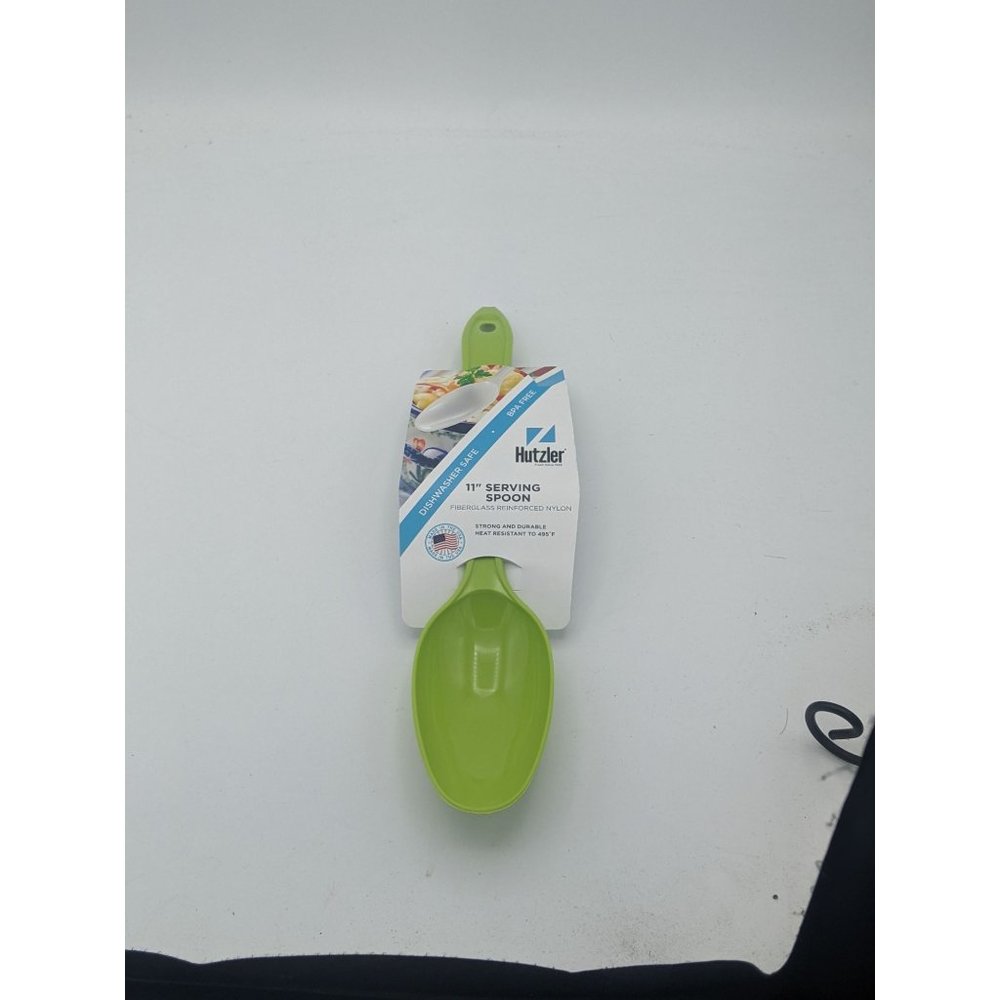 Hutzler Solid Serving Spoon Nylon Reinforced Utensil 11" Light Green No 700